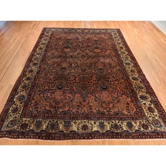 9'10"x13'7" Antique Persian Mohajeren Sarouk Red All Wool Hand Knotted 1910s Rug