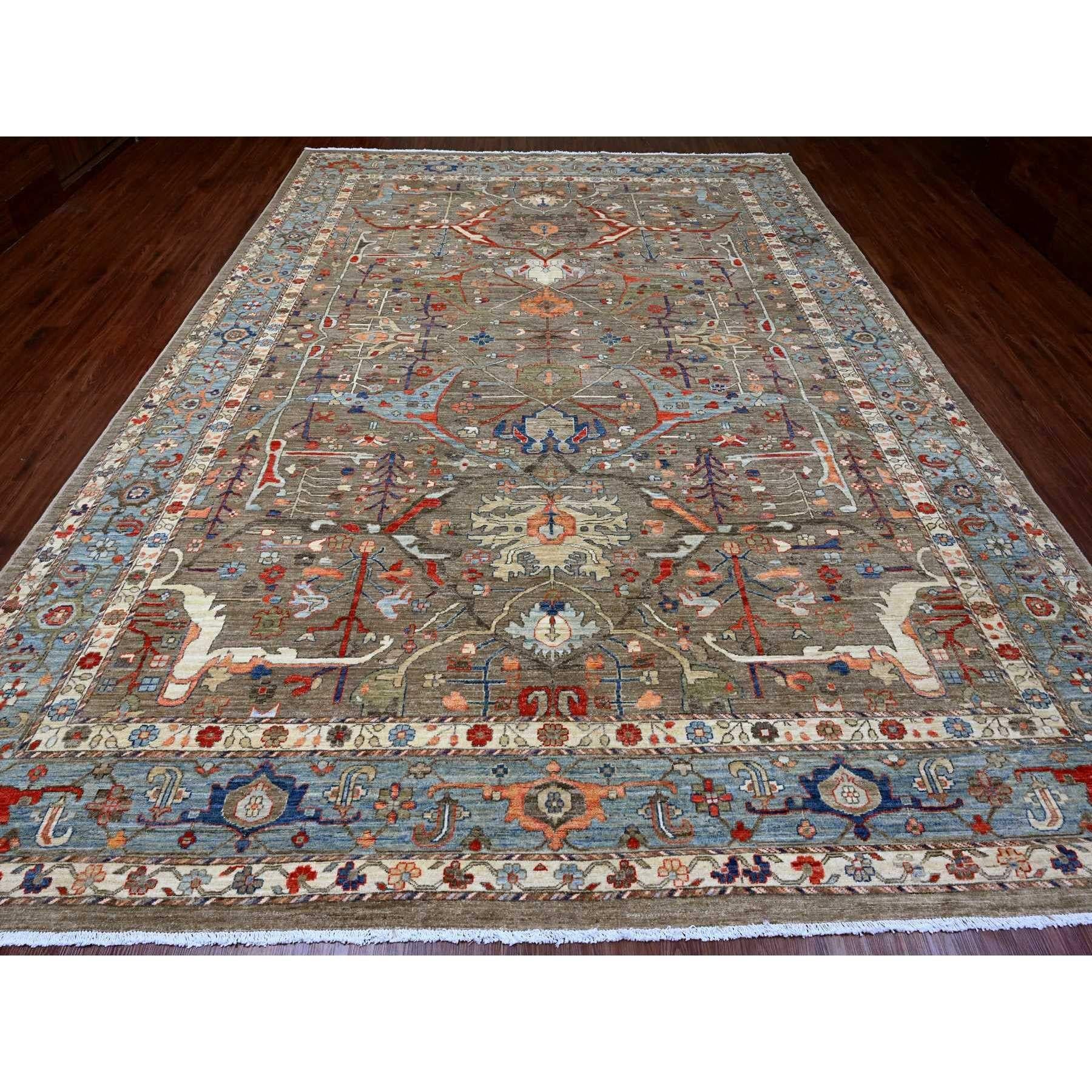 Walnut Brown, Peshawar with Bijar Garus Design, Colorful Pattern, Hand Knotted, Vegetable Dyes, Densely Woven, High Mountain Wool, Oriental Rug
Primary materials: Wool
Latex: No Pile 
height: 0.25 Inches
Style: Traditional
Primary color: