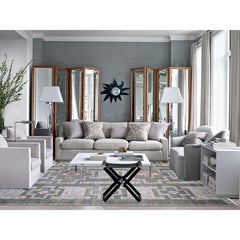 9'10"x13'8" Cloud Gray Fine Peshawar Soft Wool Hand Knotted Oriental Rug