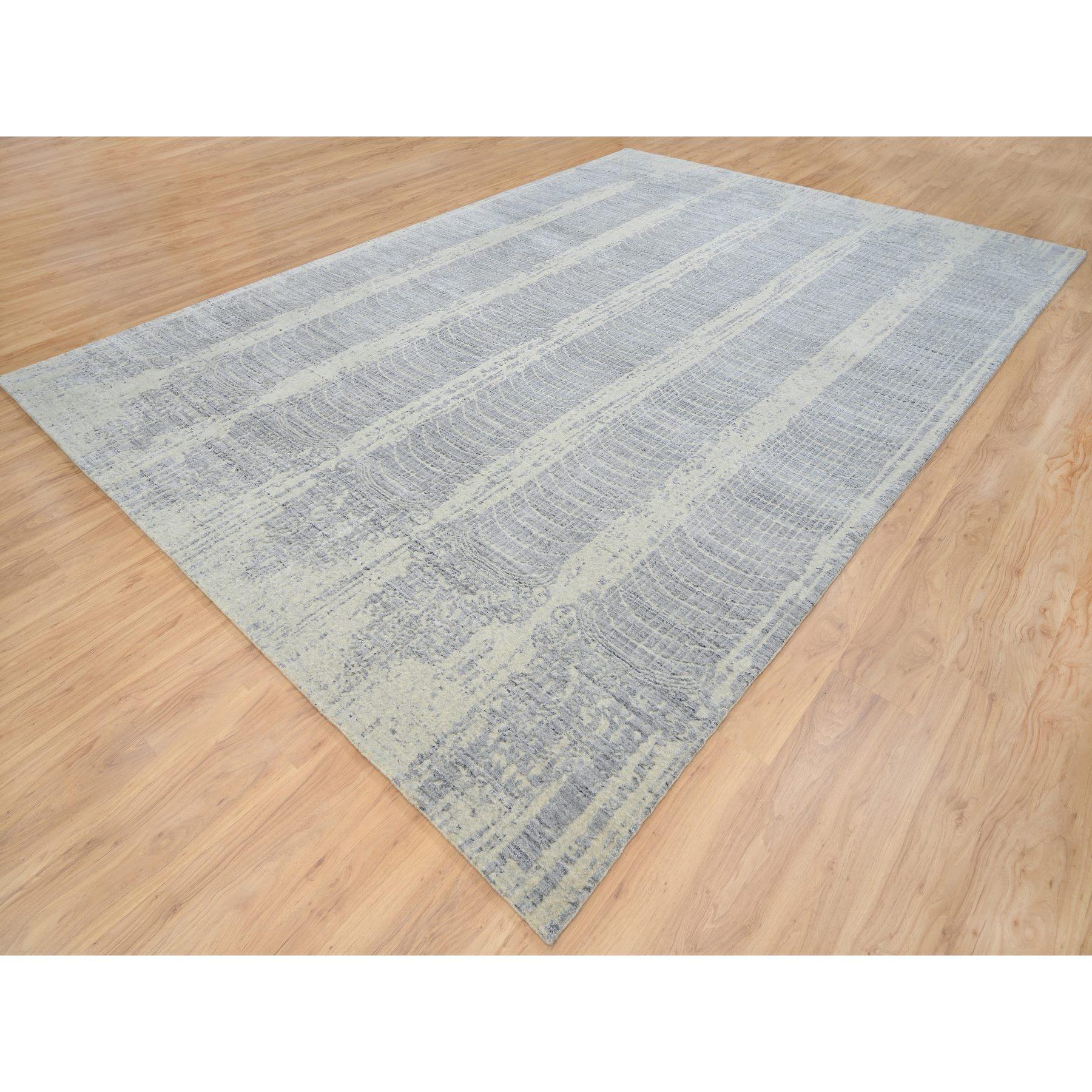 Moderno Tappeto grigio jacquard 9'10 