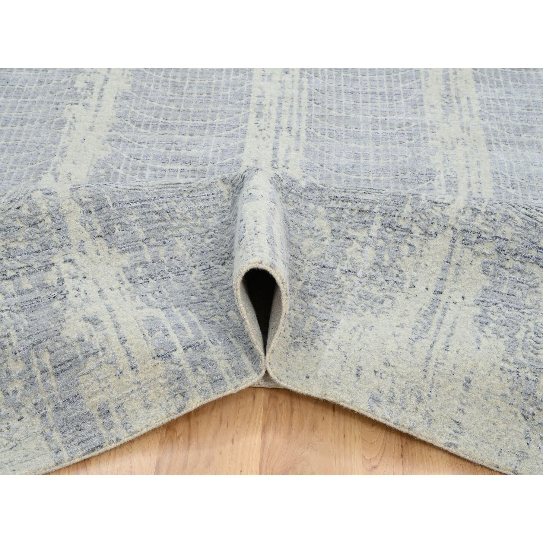 Annodato a mano Tappeto grigio jacquard 9'10 