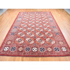 9'10"x14' Rust Red Afghan Ersari Tekke Bokhara Wool Hand Knotted Oriental Rug