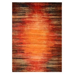 9'10 "x14'1" Sunset Colors Pure Sari Silk Modern Design annodato a mano Oriental Rugs
