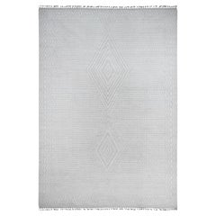 9'10 "x14'1" White Moroccan Weave Intricate Diamond Design Hand Knotsted Wool Rugs (tapis en laine nouée à la main)