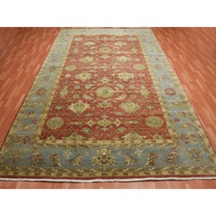 9'10"x15'4" Red Antiqued Persian 250 KPSI 100% Wool Hand Knotted Oversized Rug