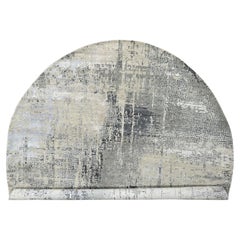 9'10 "x9'10" Cloud Gray, noué à la main, Design/One, laine et soie, tapis rond