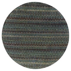 9'10 "x9'10" Marrone ruggine, annodato a mano, Tappeto rotondo 100% lana Kohinoor Herat Design