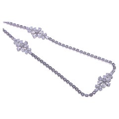 9.11ct Diamond Tennis Necklace With a Twist