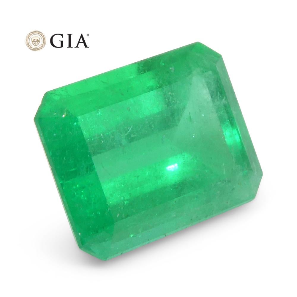 9.11ct Emerald Cut/Octagonal Vivid Green Emerald GIA Certified Colombia 3