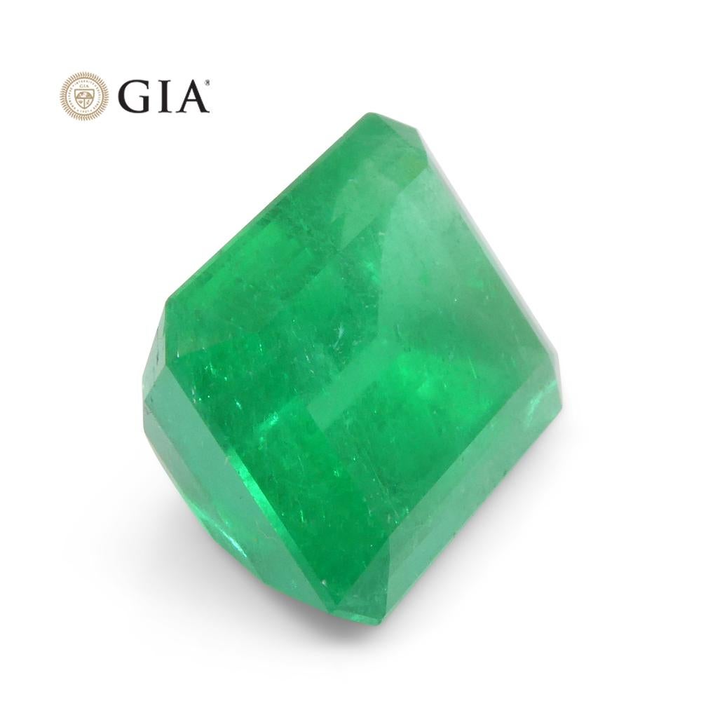 9.11ct Emerald Cut/Octagonal Vivid Green Emerald GIA Certified Colombia 4