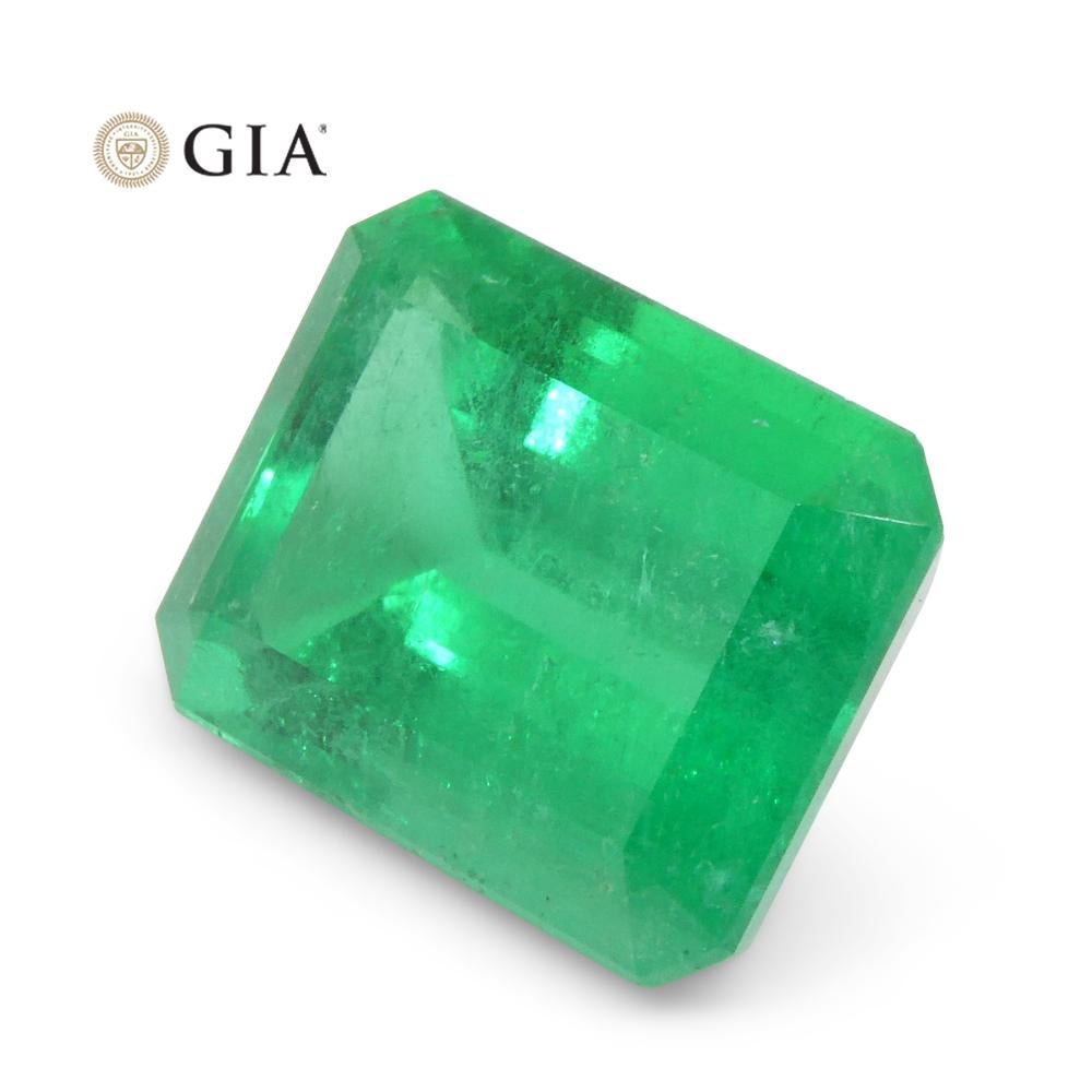 9.11ct Emerald Cut/Octagonal Vivid Green Emerald GIA Certified Colombia 12