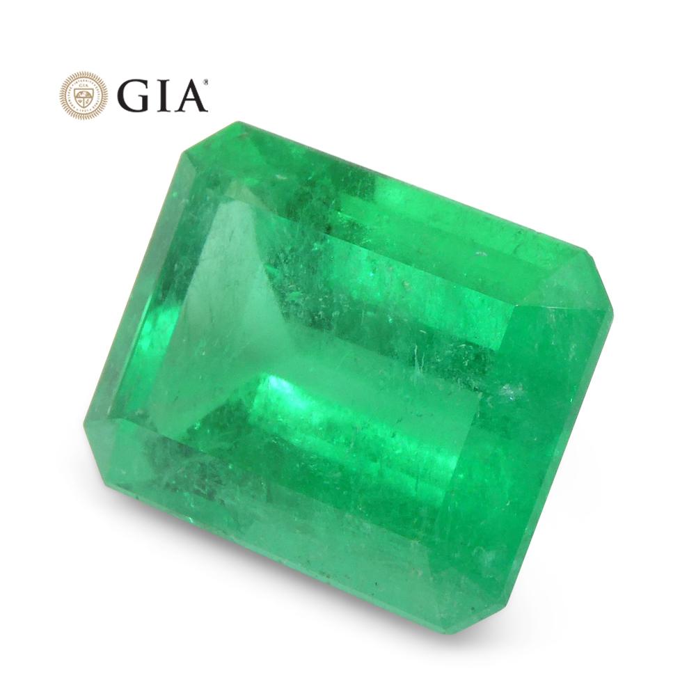 9.11ct Emerald Cut/Octagonal Vivid Green Emerald GIA Certified Colombia 13