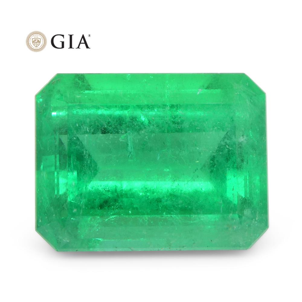 9.11ct Emerald Cut/Octagonal Vivid Green Emerald GIA Certified Colombia In New Condition In Toronto, Ontario
