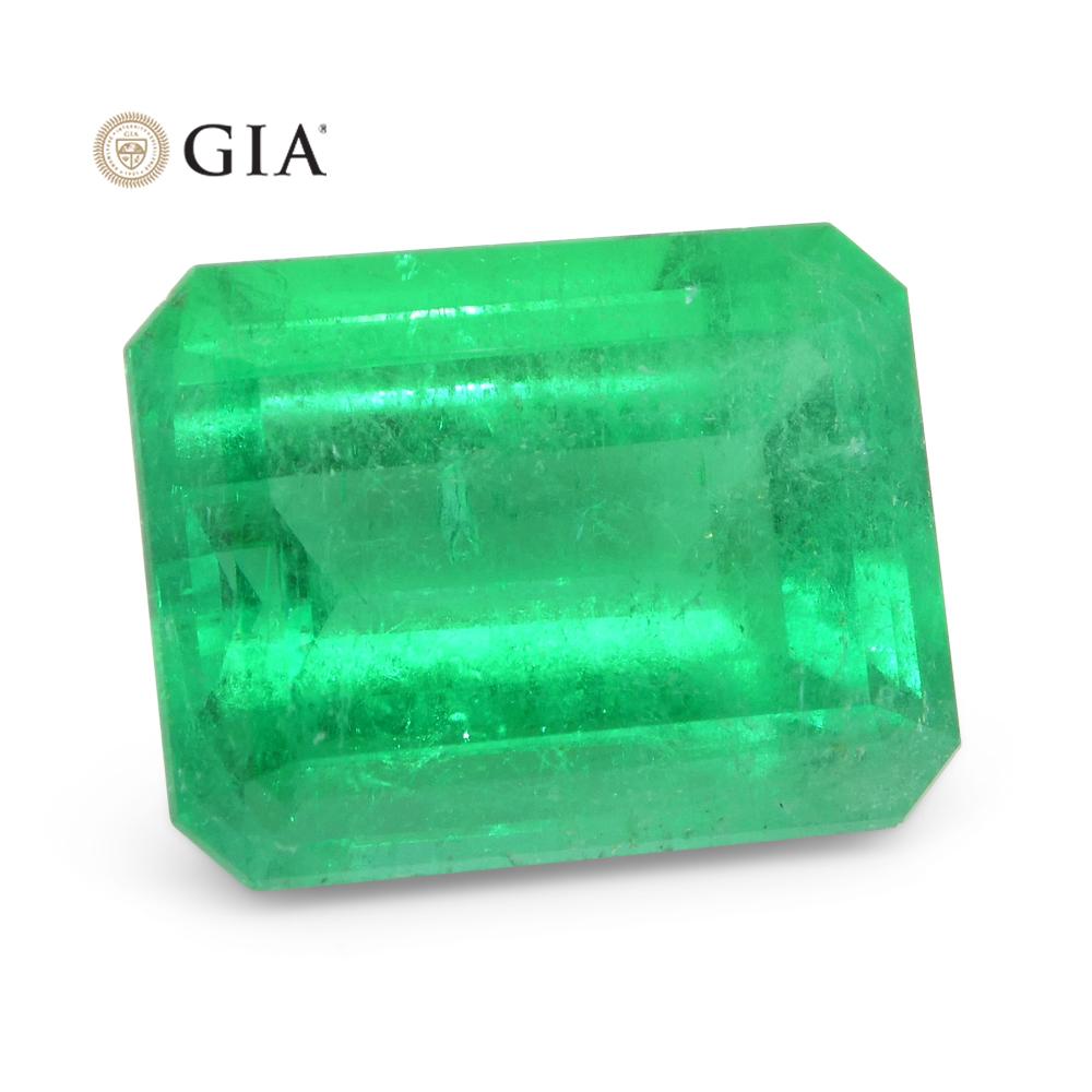 Women's or Men's 9.11ct Emerald Cut/Octagonal Vivid Green Emerald GIA Certified Colombia