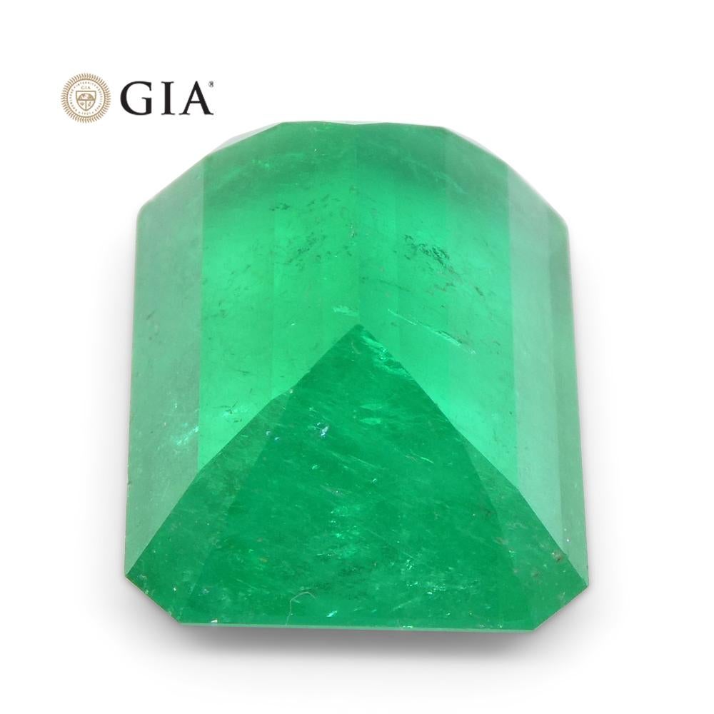 9.11ct Emerald Cut/Octagonal Vivid Green Emerald GIA Certified Colombia 1