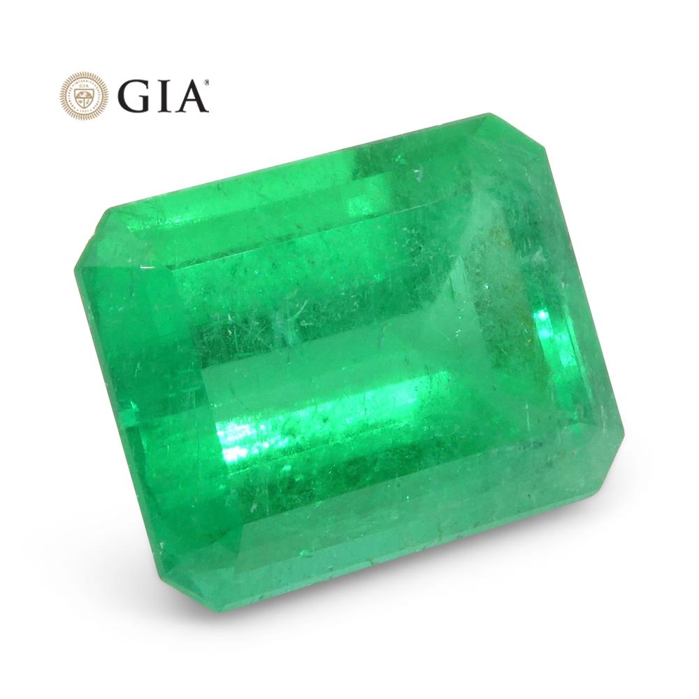 9.11ct Emerald Cut/Octagonal Vivid Green Emerald GIA Certified Colombia 2