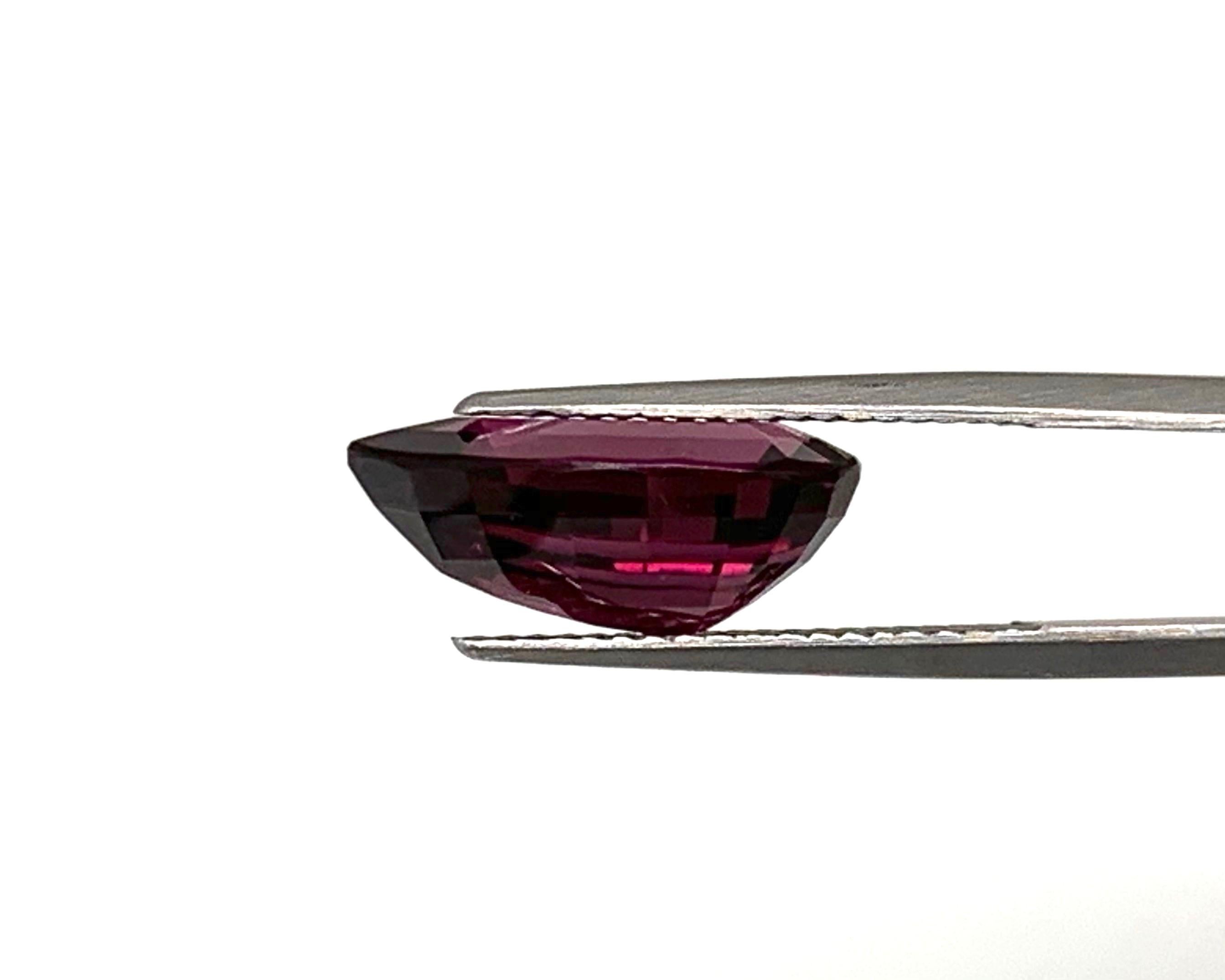 Artisan 9.12 Carat Rhodolite Garnet Pear Shape, Unset Loose Gemstone