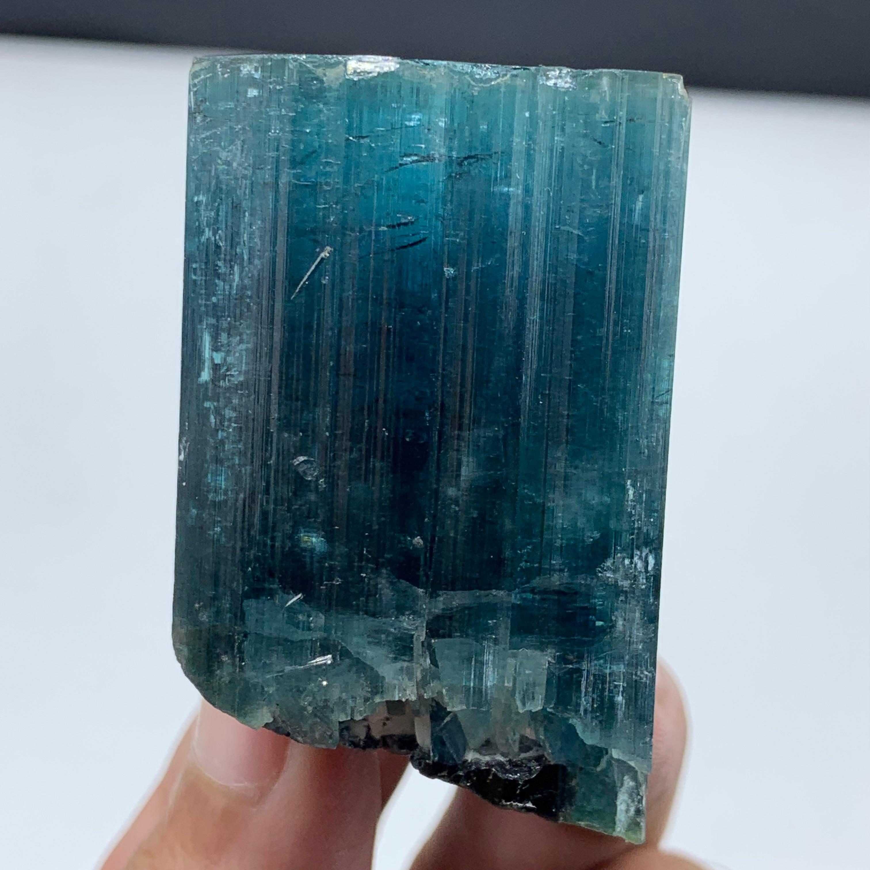 91.22 Beautiful Indicolite Tourmaline Crystal From Kunar, Afghanistan  For Sale 3