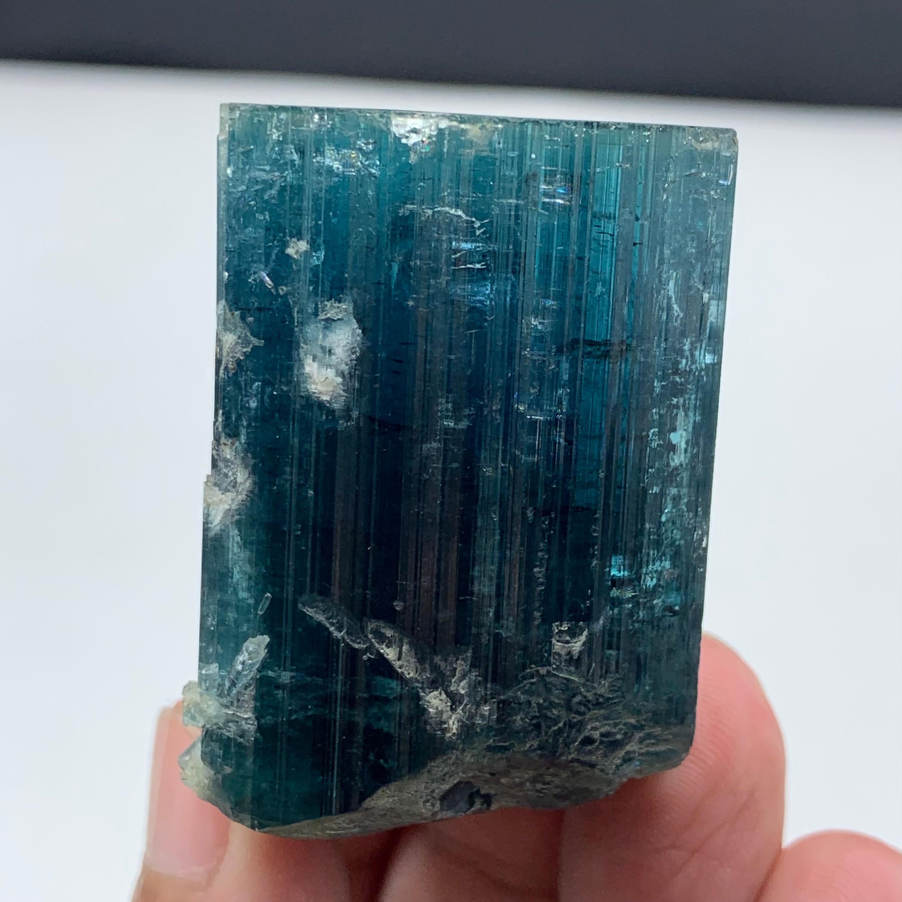 91.22 Beautiful Indicolite Tourmaline Crystal From Kunar, Afghanistan  For Sale 4