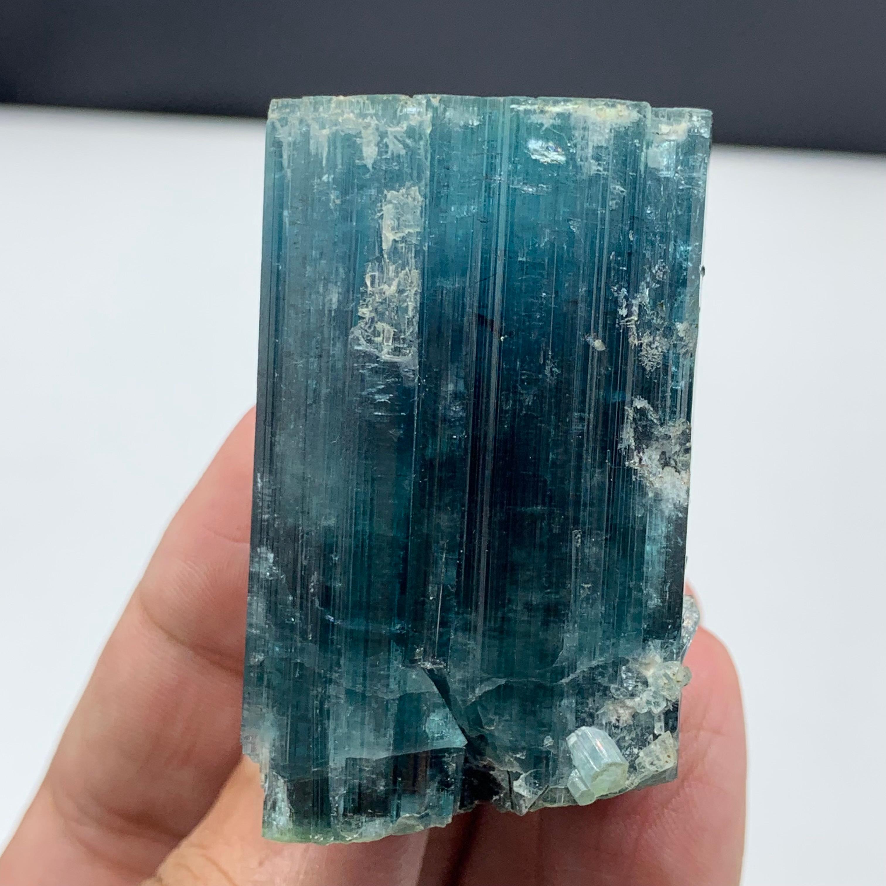 91.22 Beautiful Indicolite Tourmaline Crystal From Kunar, Afghanistan  For Sale 5