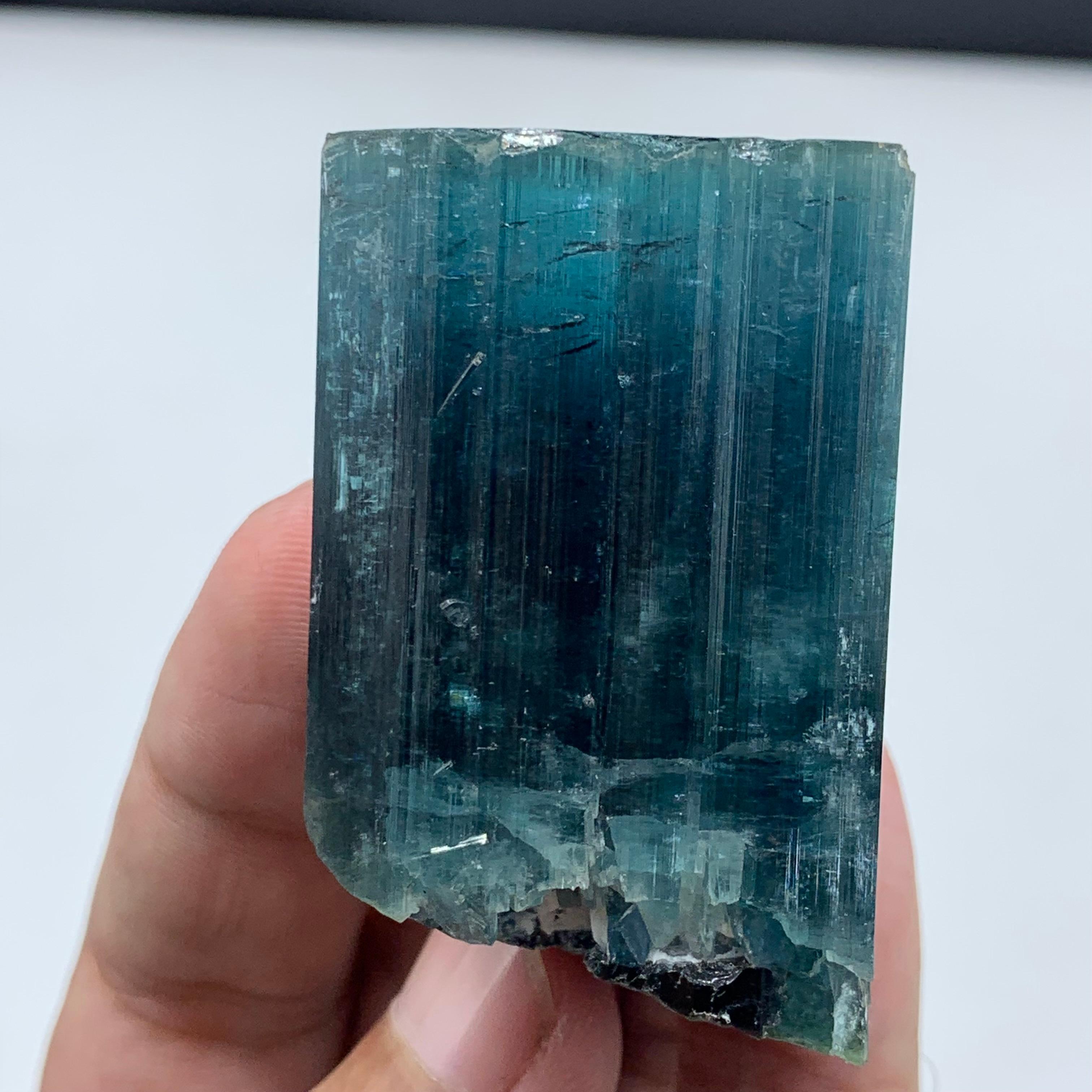 91.22 Beautiful Indicolite Tourmaline Crystal From Kunar, Afghanistan  For Sale 6