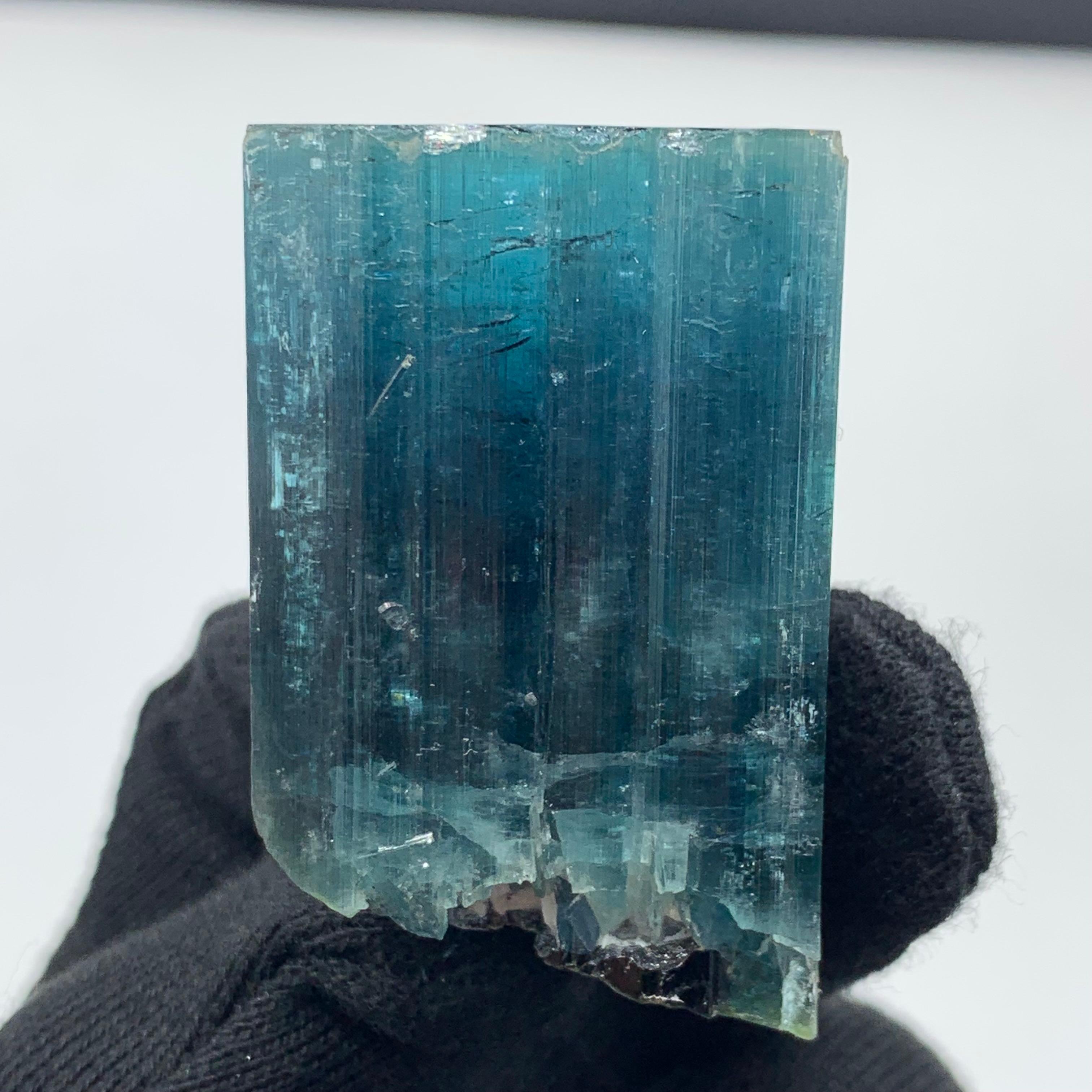 18th Century and Earlier 91.22 Beautiful Indicolite Tourmaline Crystal From Kunar, Afghanistan  For Sale