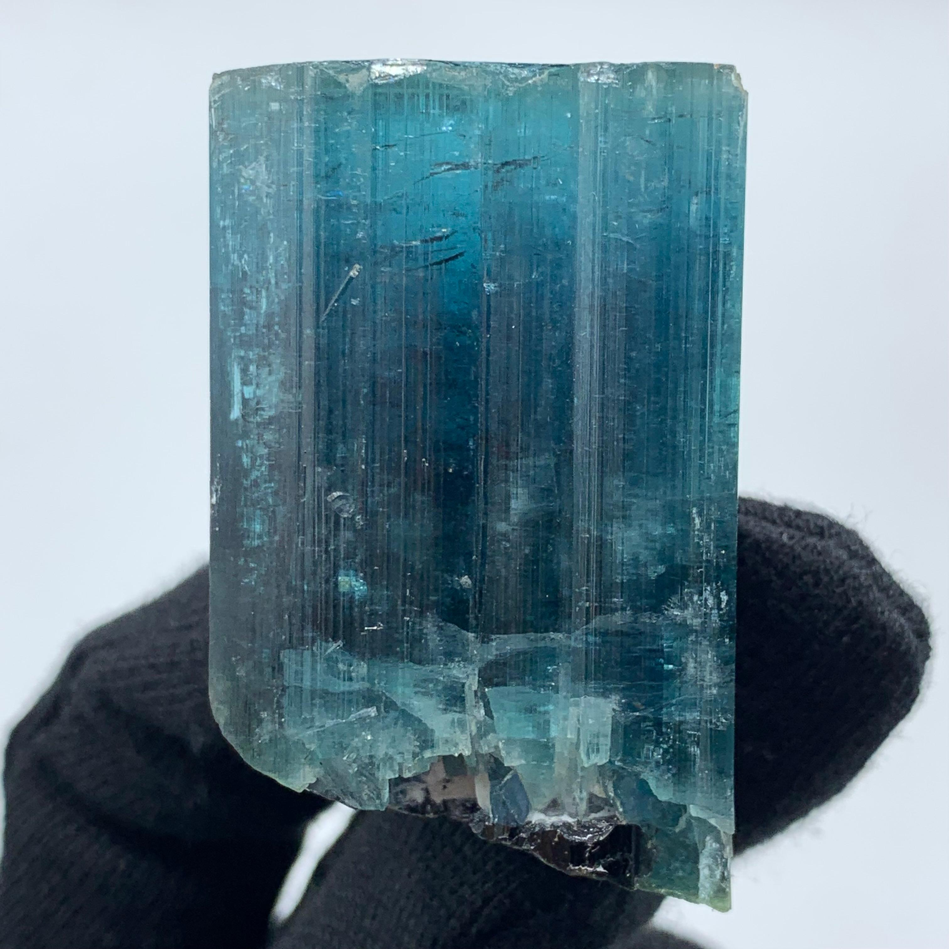91.22 Beautiful Indicolite Tourmaline Crystal From Kunar, Afghanistan  For Sale 1