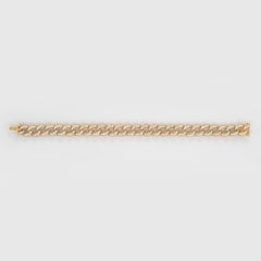 9.12 Carat Diamond Cuban Link Bracelet 18 Karat Yellow Gold