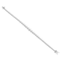 9.14 Carat Natural Pear-Shaped Diamond Handmade Tennis Bracelet 18K White Gold