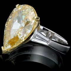 Anello con diamante giallo naturale GIA da 9,14 carati, grande anello con diamante giallo per donna