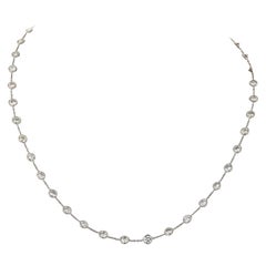 9.15 Carat Diamond by the Yard Chain Handmade Platinum Necklace