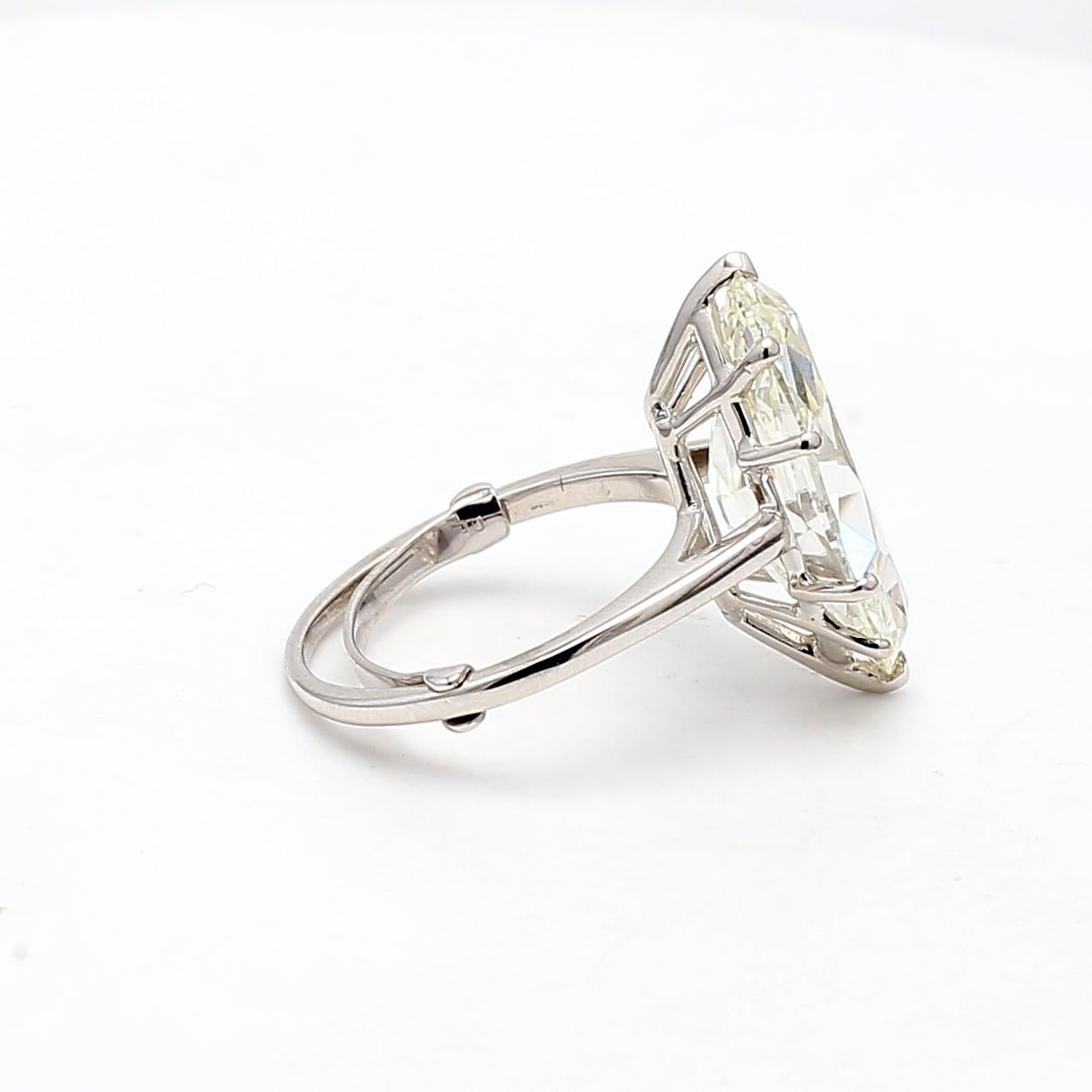 Marquise Cut 9.15 Carat Marquis Shape K VS2 Diamond Platinum Engagement Ring For Sale