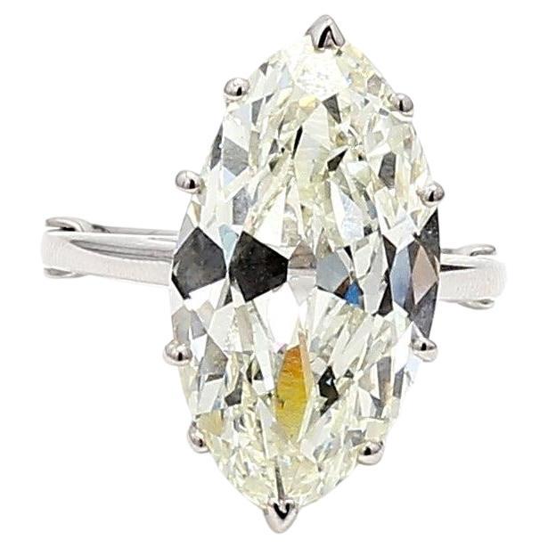 9.15 Carat Marquis Shape K VS2 Diamond Platinum Engagement Ring