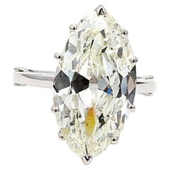 9.15 Carat Marquis Shape K VS2 Diamond Platinum Engagement Ring