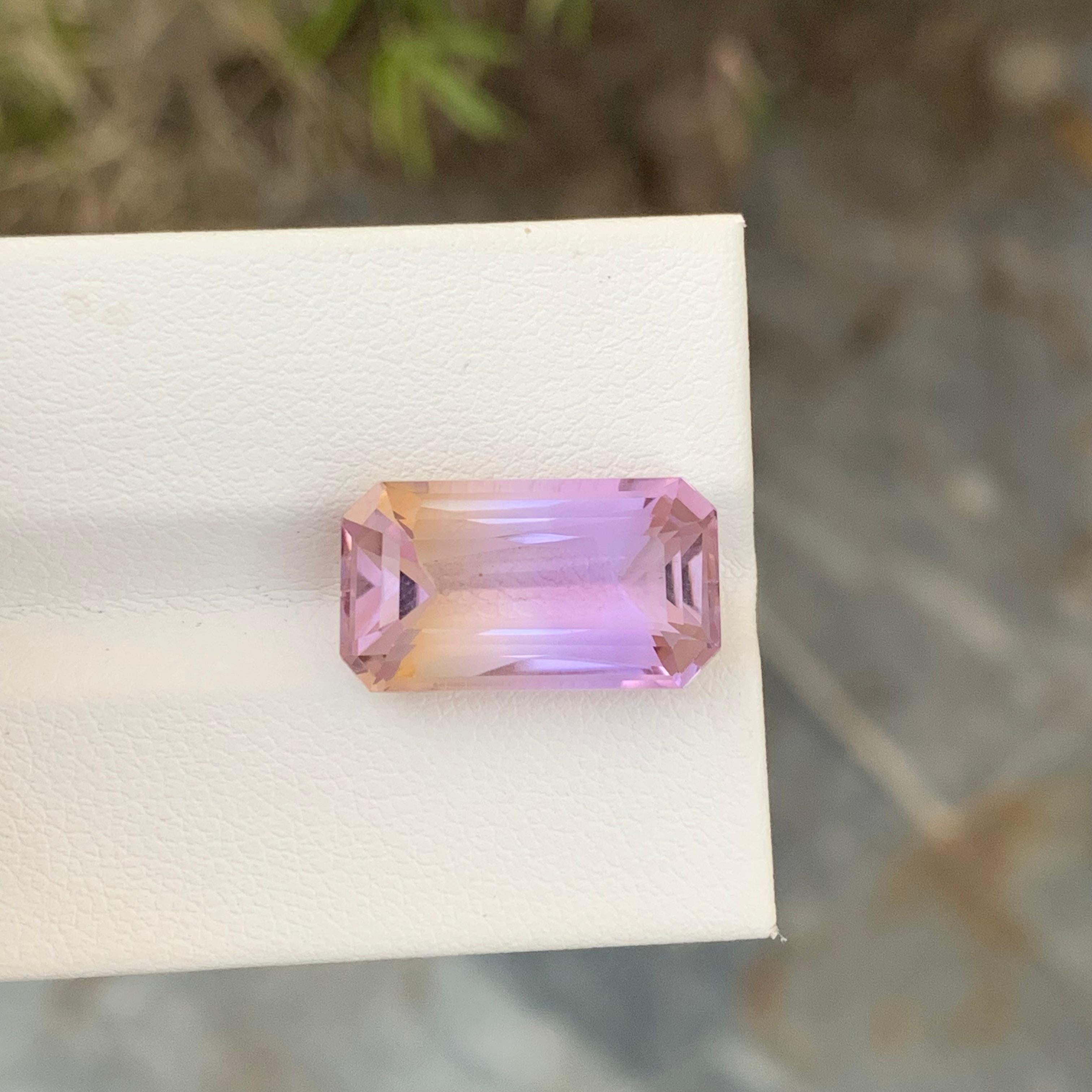 9.15 Carat Natural Loose Ametrine Emerald Shape Gem For Jewellery Making  For Sale 4