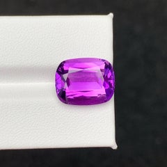9.15 Carat Natural Loose Purple Amethyst Stone Cushion Cut Brazilian Gemstone