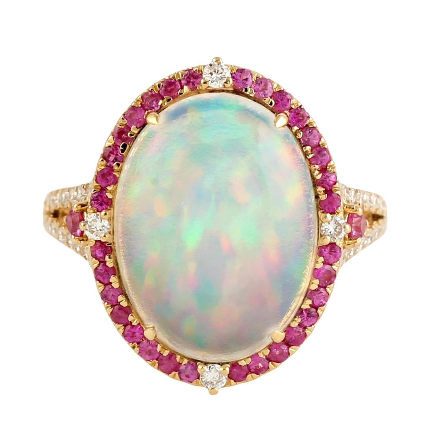 9.15 Carat Opal Pink Sapphire Diamond 14 Karat Gold Earrings In New Condition For Sale In Hoffman Estate, IL