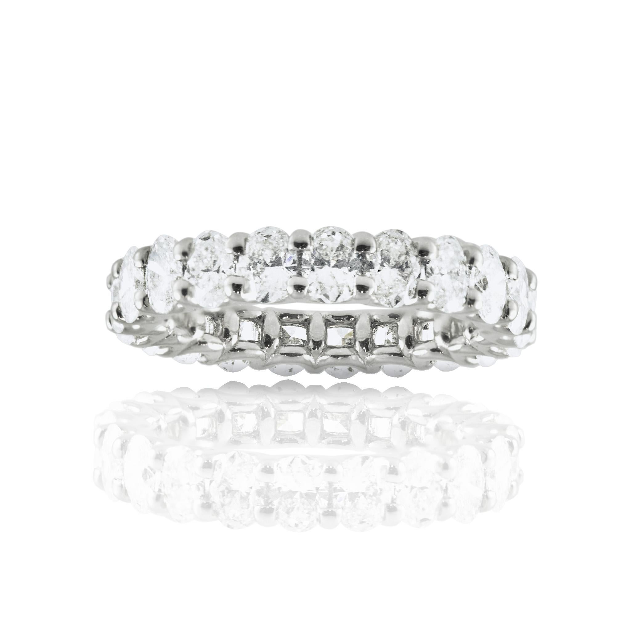 En vente :  Bracelet éternité en platine avec diamant ovale de 9,15 carats, taille 6 2
