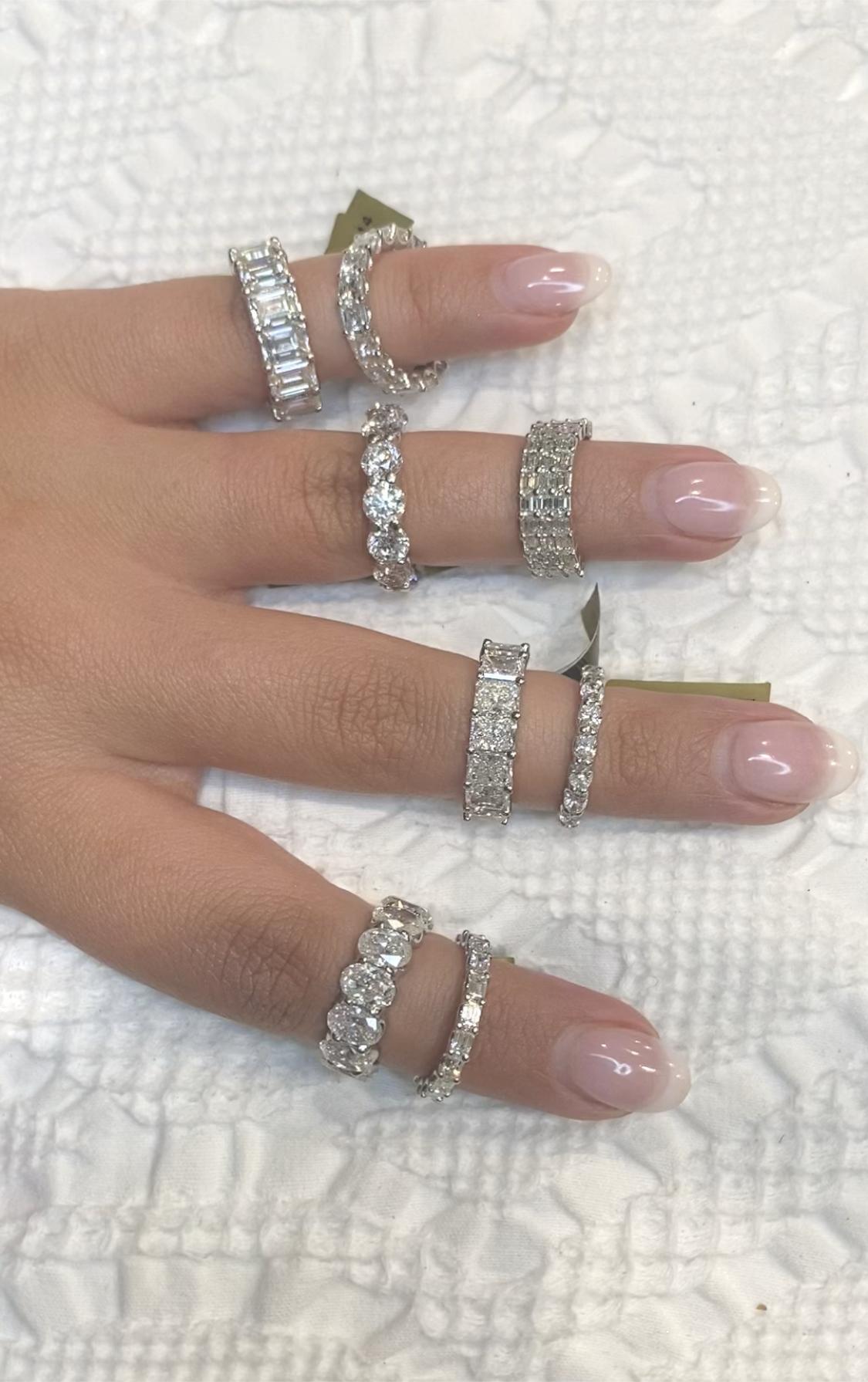 En vente :  Bracelet éternité en platine avec diamant ovale de 9,15 carats, taille 6 6