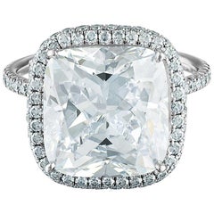 9.15 Carat Platinum Ring, Center, Cushion Cut 8.01 F VS1, GIA Certified Diamond