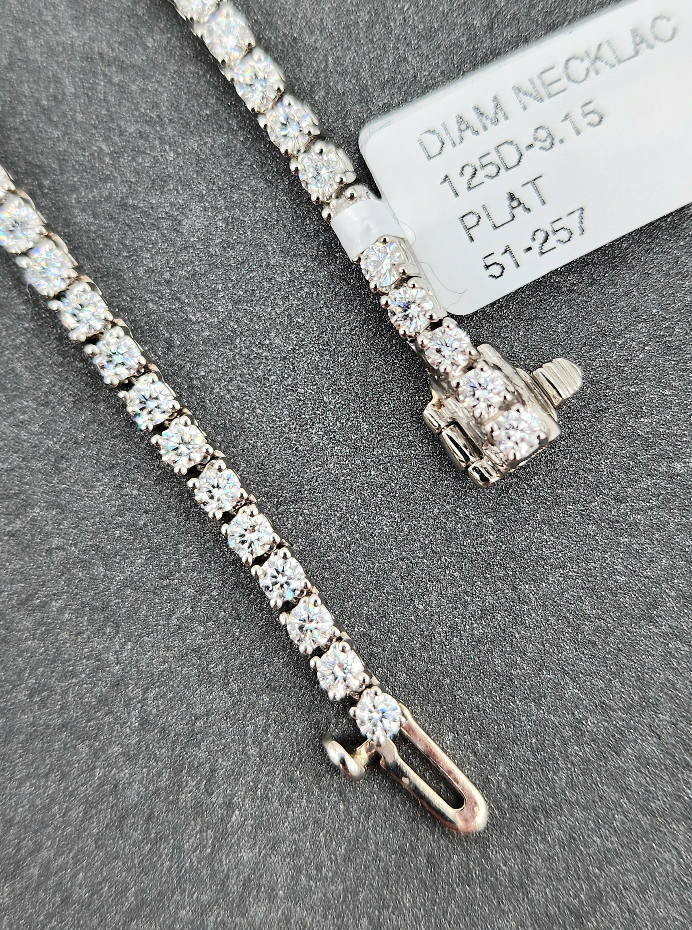 9.15 ct Riviera Graduated Diamond Necklace For Sale 1