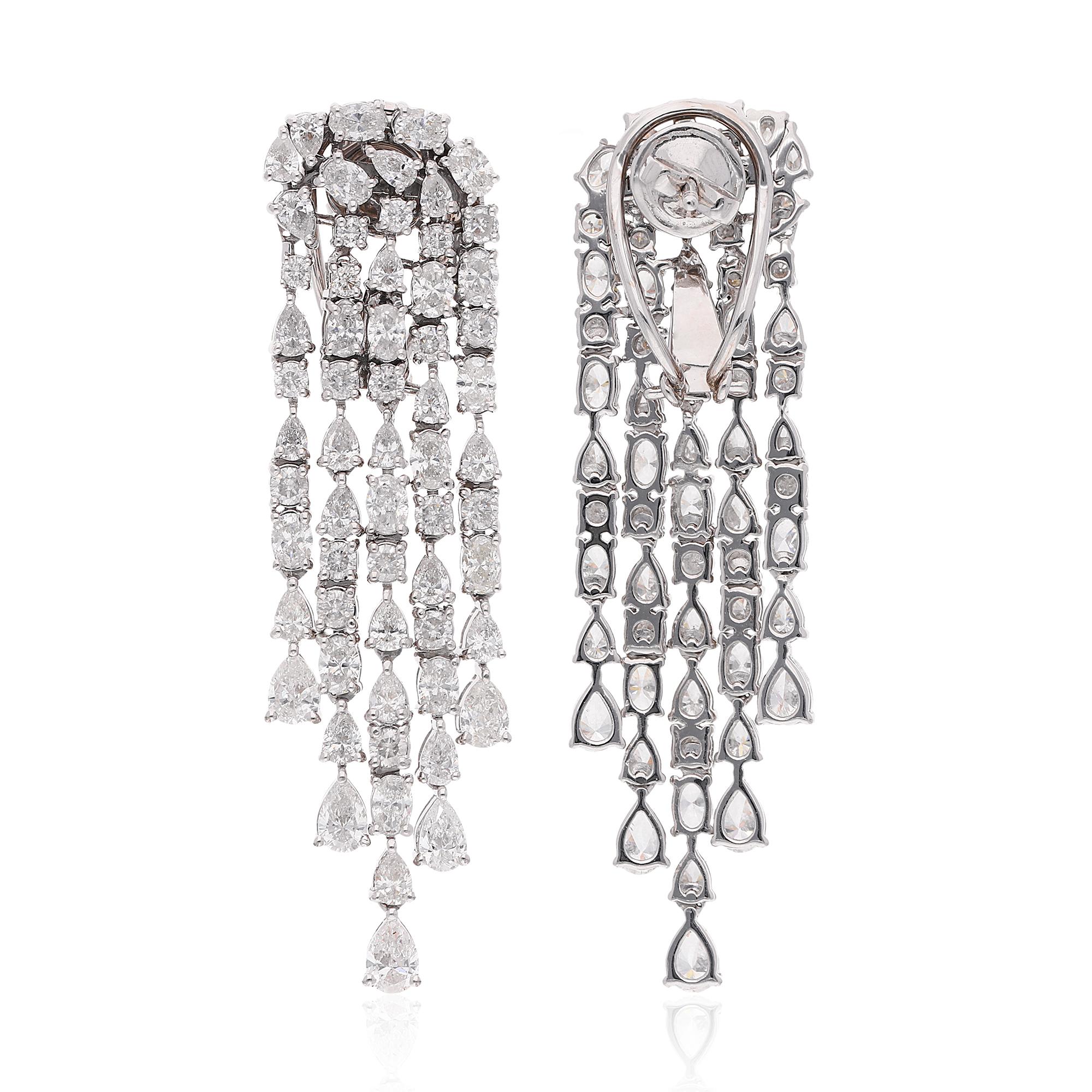 Item Code :- SEE-12341
Gross Wt. :- 23.57 gm
18k White Gold Wt. :- 21.74 gm
Diamond Wt. :- 9.15 Ct. ( AVERAGE DIAMOND CLARITY SI1-SI2 & COLOR H-I )
Earrings Size :- 53 mm approx.

✦ Sizing
.....................
We can adjust most items to fit your