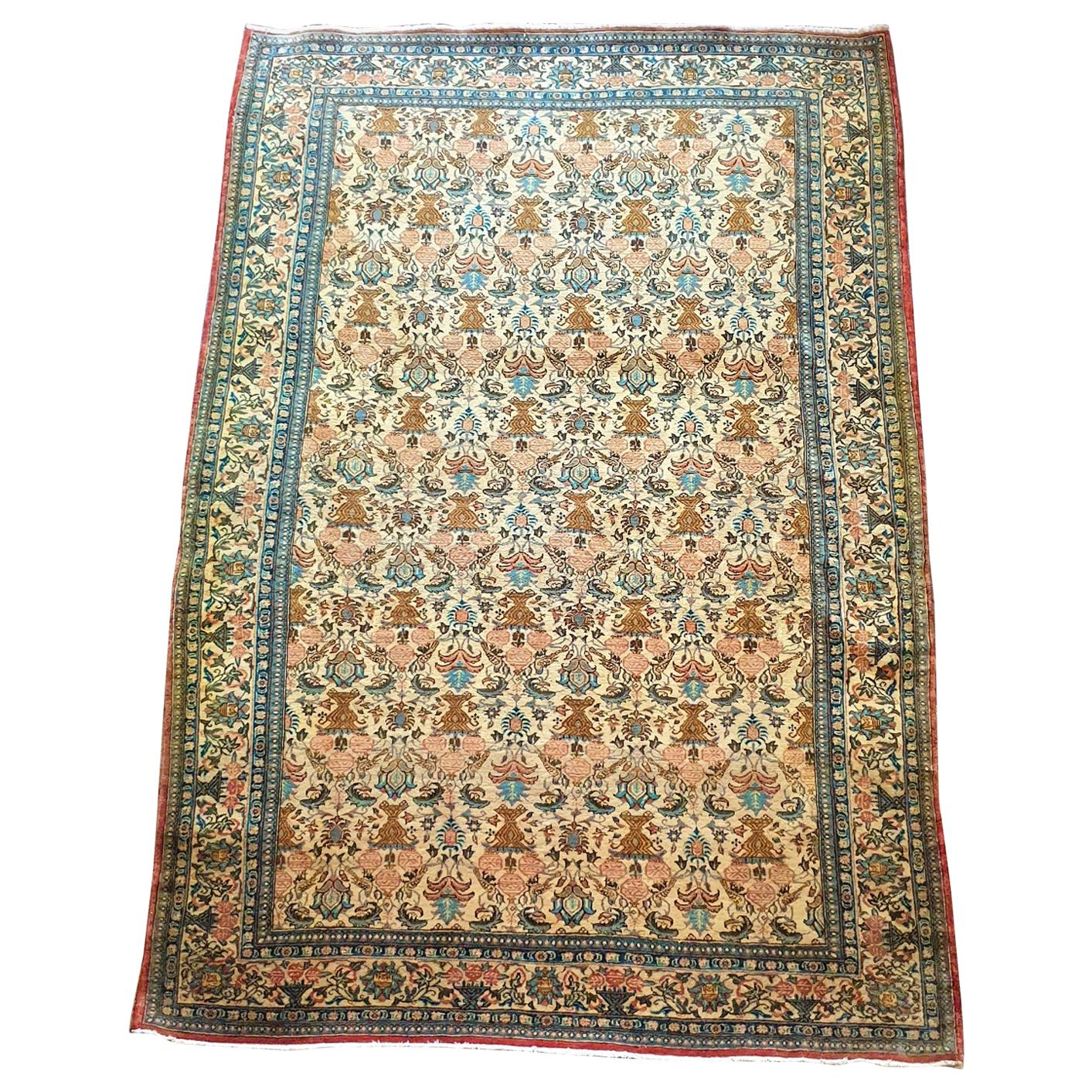 916 - Beautiful vintage Qom rug For Sale