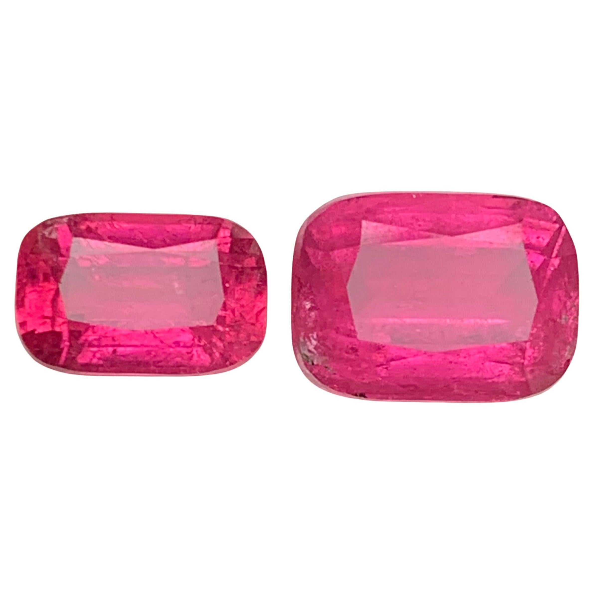 9.16 Carats Hot Pink Natural Rubellite Tourmaline, Cushion-Cut Loose Gemstones