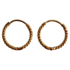 916 gold huggie -22k gold hoop - 916 gold hoop earring 15mm/1.5cm-2.10g