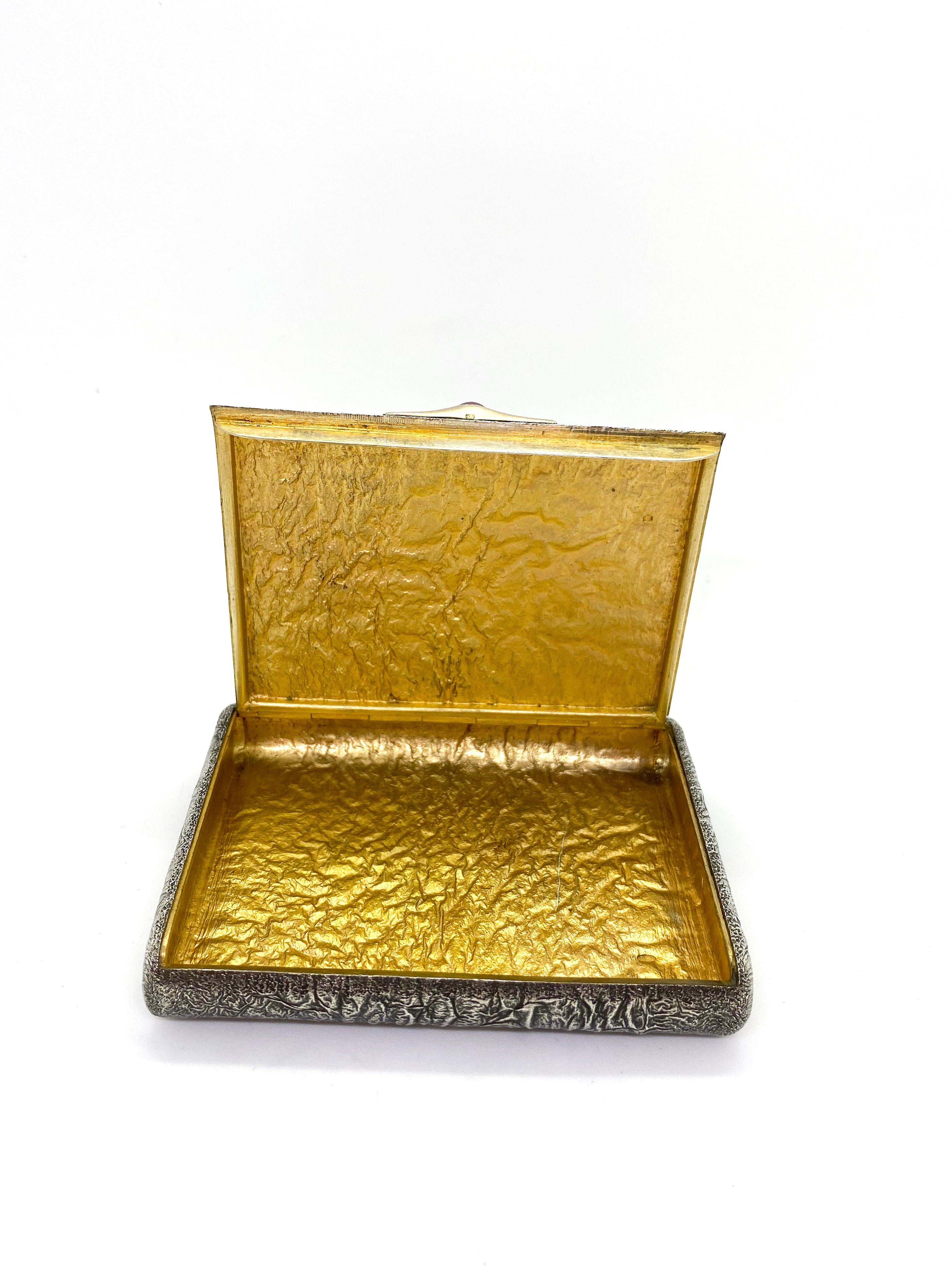 916 Silver Inside Gilded Soviet Union Russia Cigarette Case 3