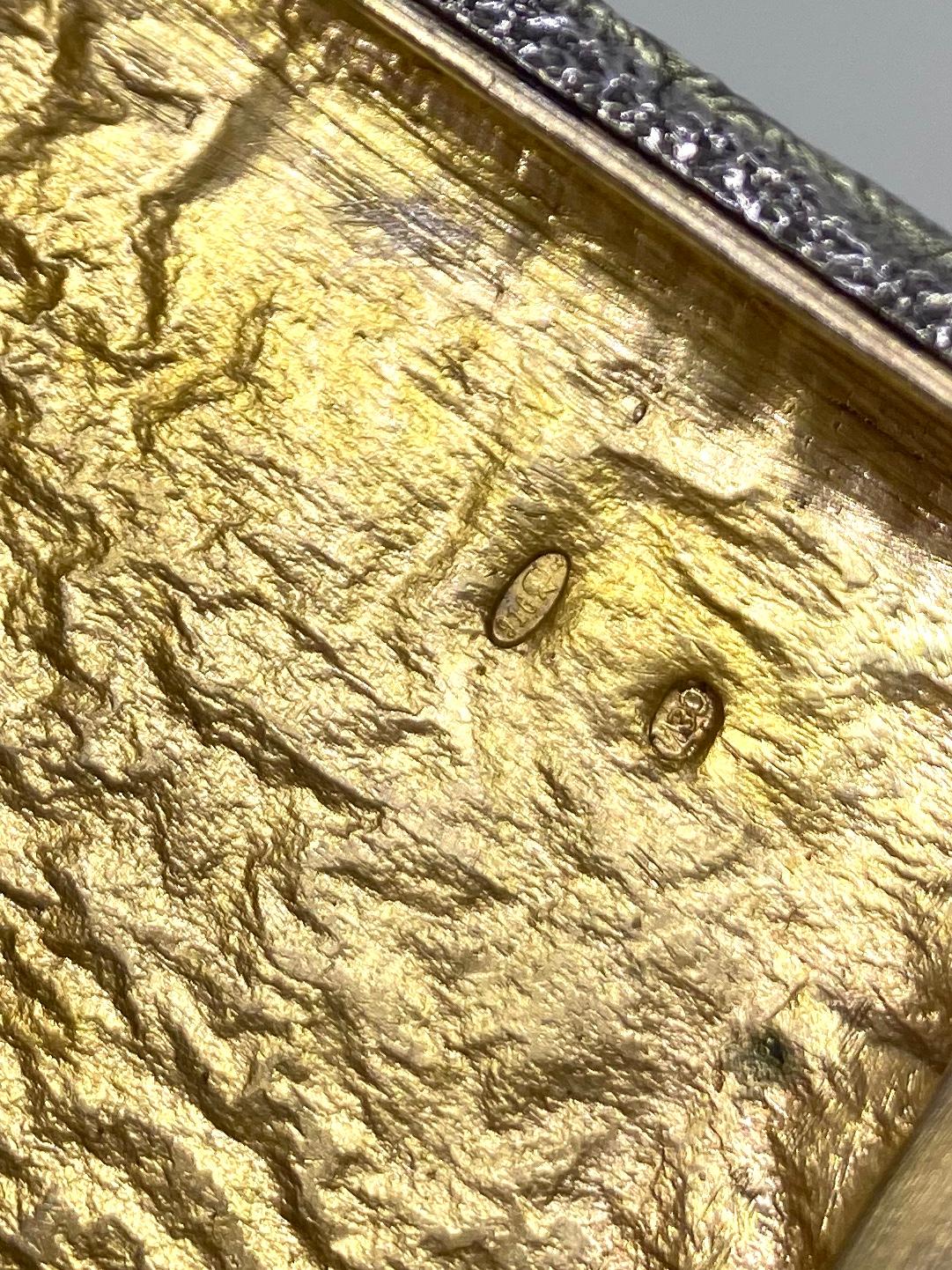 916 Silver Inside Gilded Soviet Union Russia Cigarette Case 6