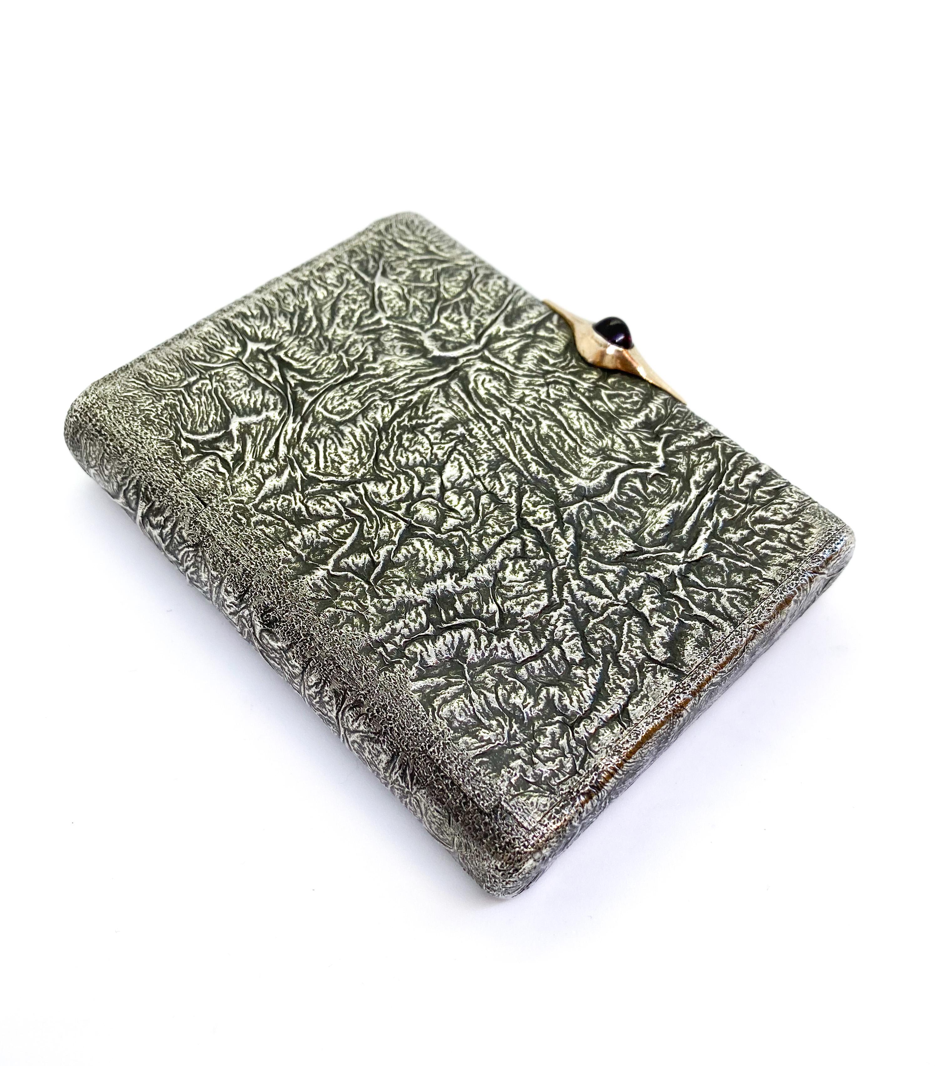 Modern 916 Silver Inside Gilded Soviet Union Russia Cigarette Case