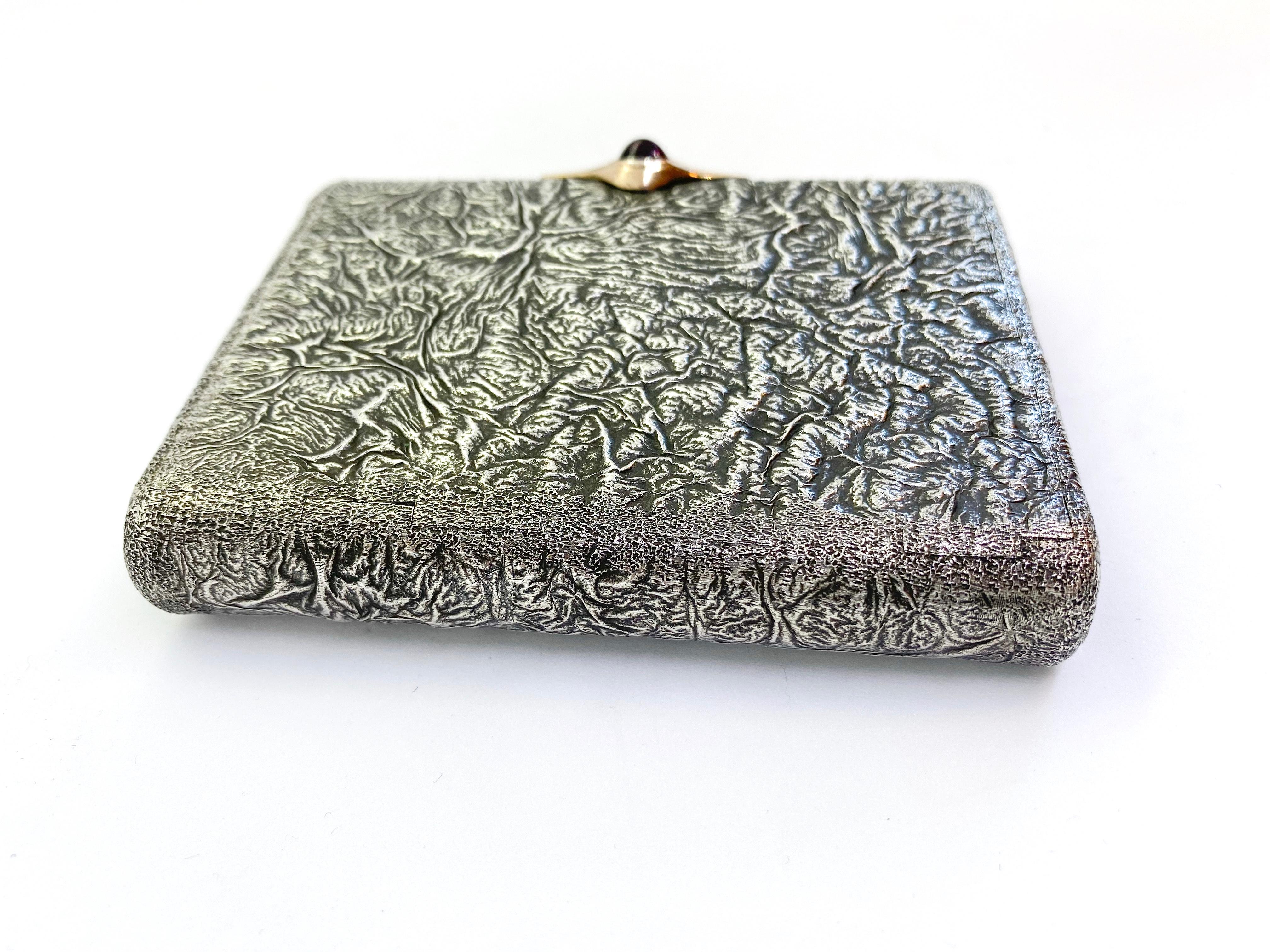 916 Silver Inside Gilded Soviet Union Russia Cigarette Case In Good Condition In Orimattila, FI