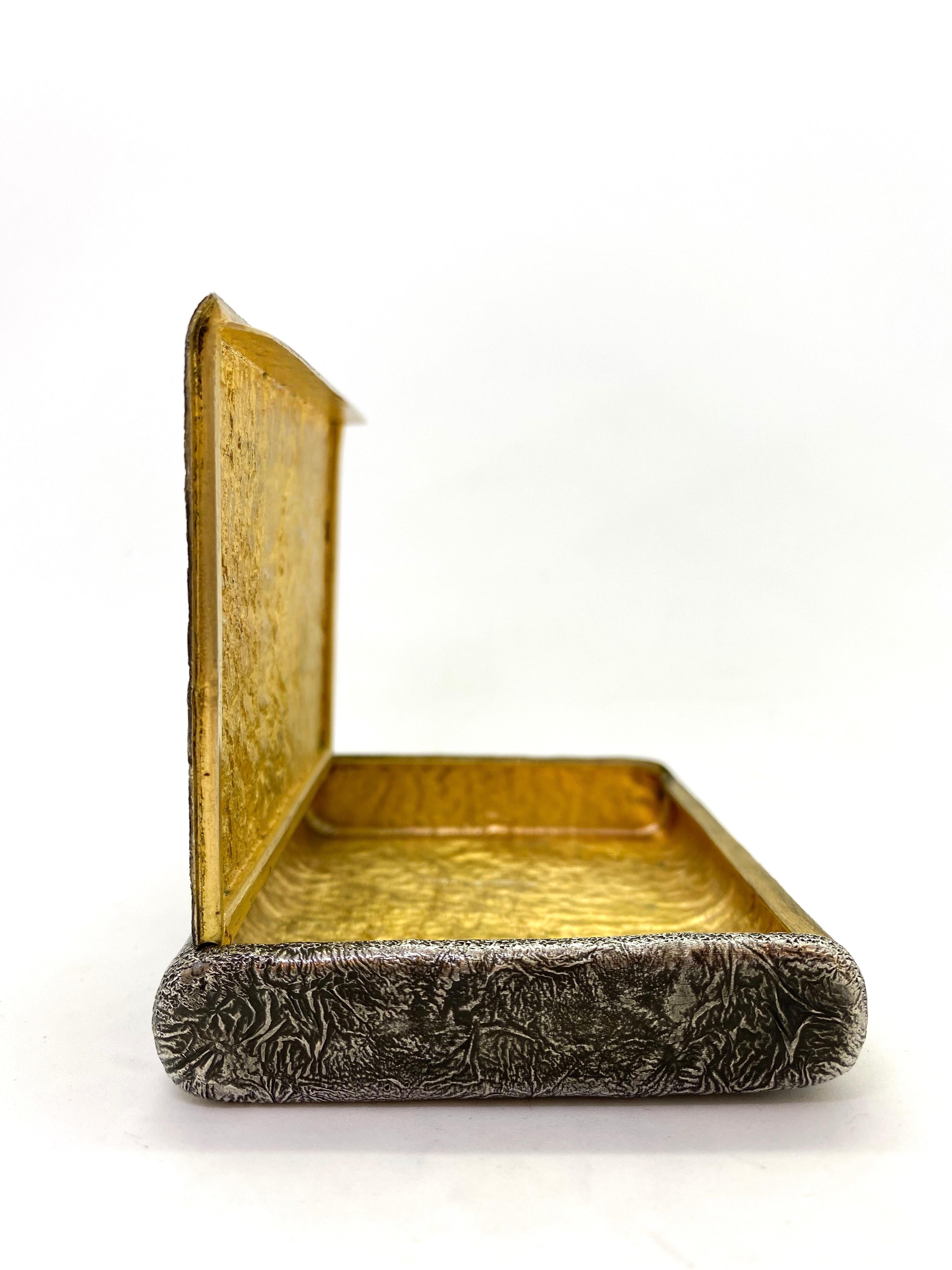916 Silver Inside Gilded Soviet Union Russia Cigarette Case 2